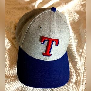 Texas Rangers Blue Red Gray Velcro SnapBack Baseball Cap 9Forty